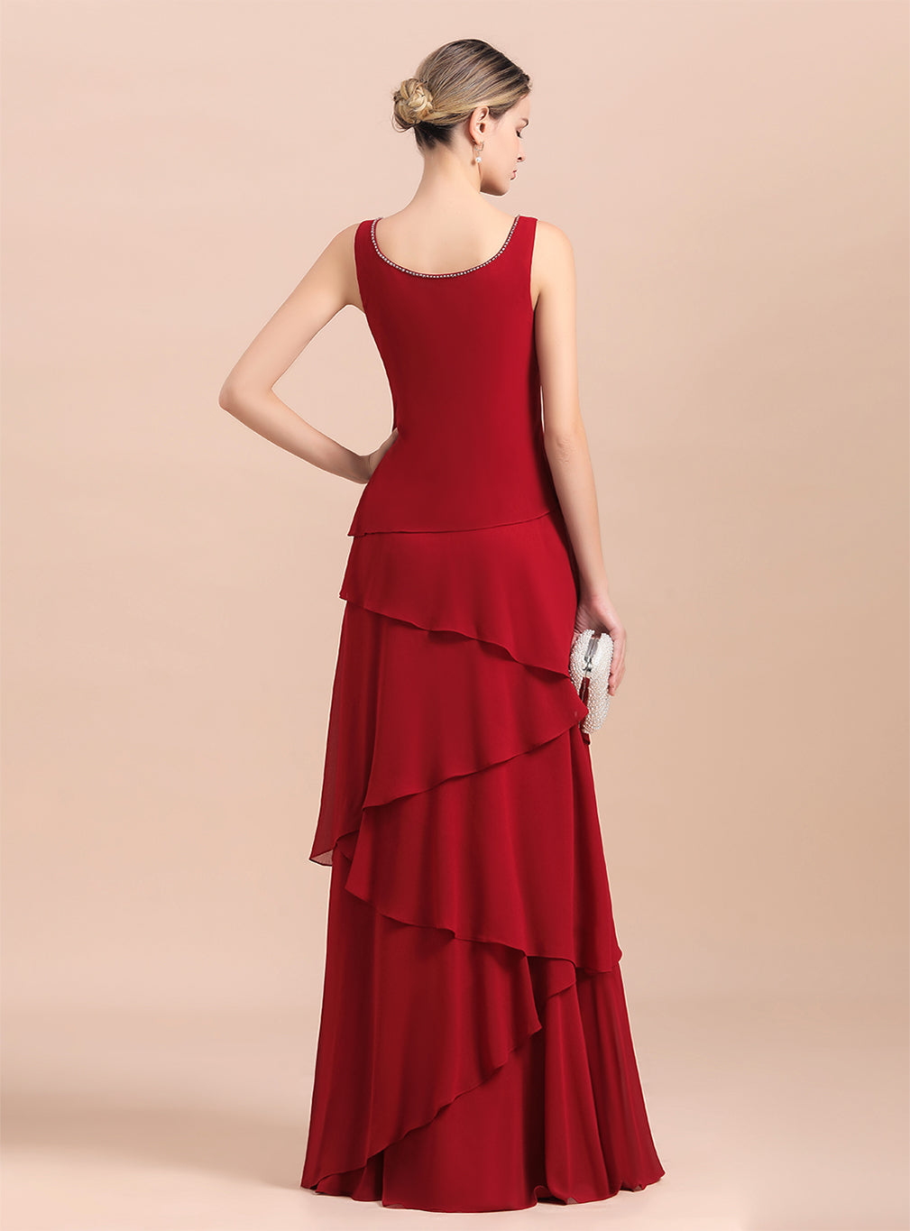 Square Straps Sleeveless Floor-Length Dress BMbride