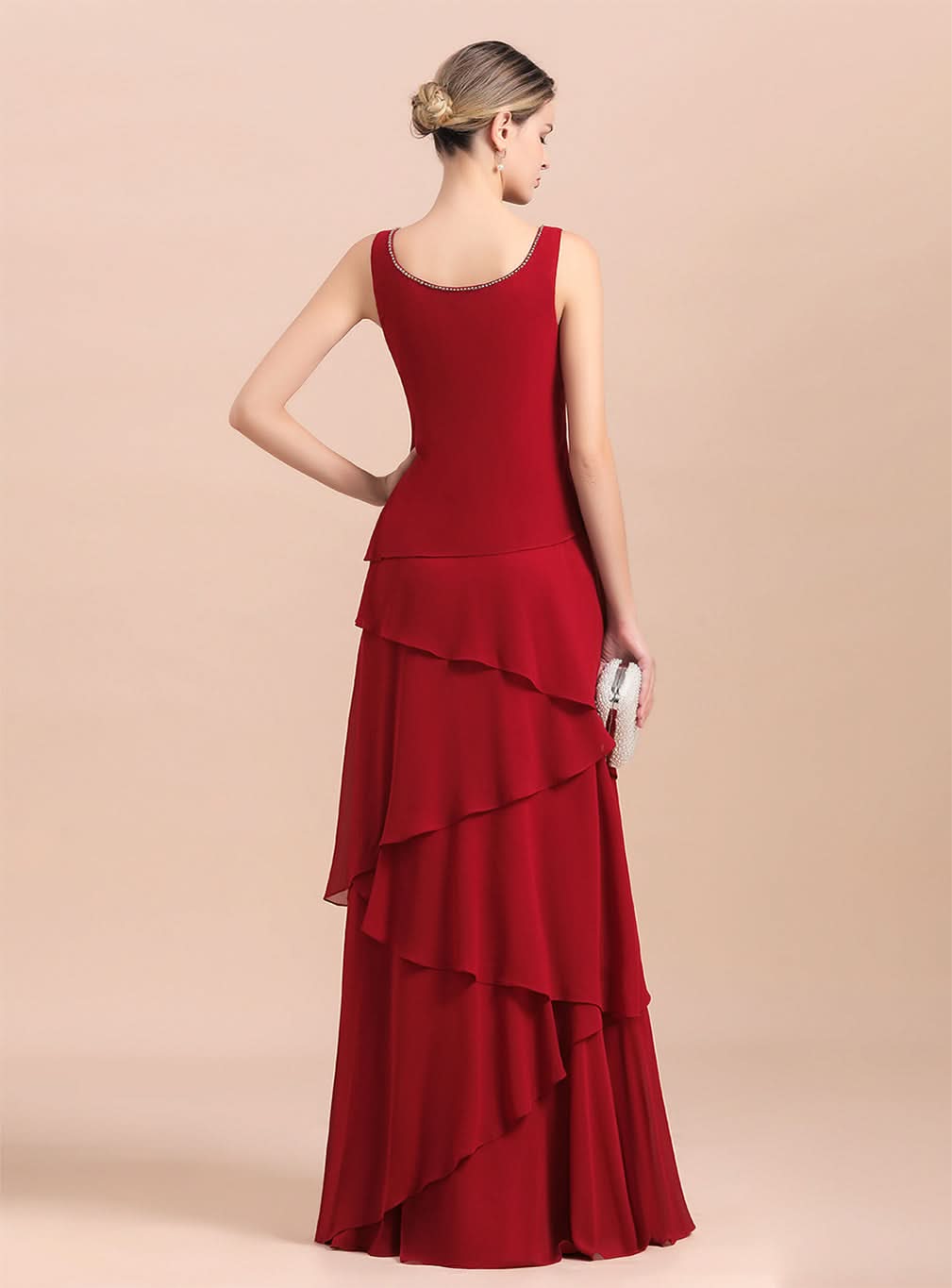 Square Straps Sleeveless Floor-Length Dress BMbride