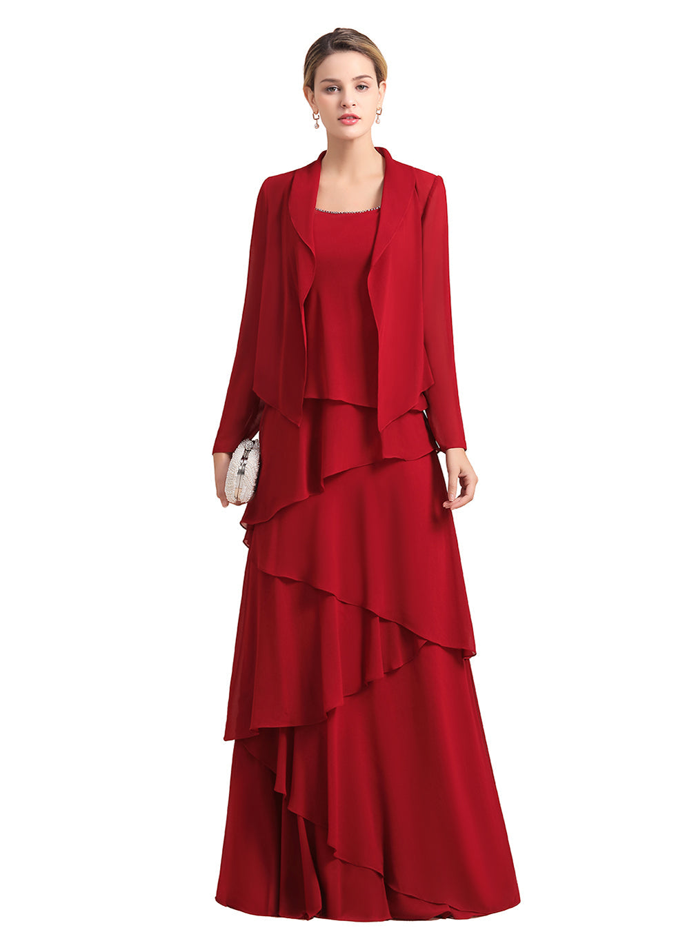 Square Straps Sleeveless Floor-Length Dress BMbride