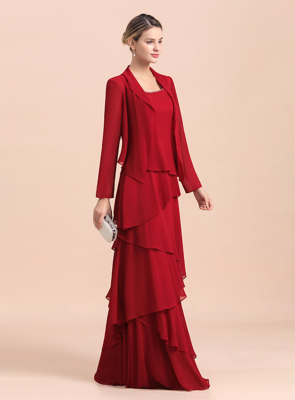 Square Straps Sleeveless Floor-Length Dress BMbride