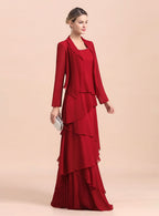 Square Straps Sleeveless Floor-Length Dress BMbride