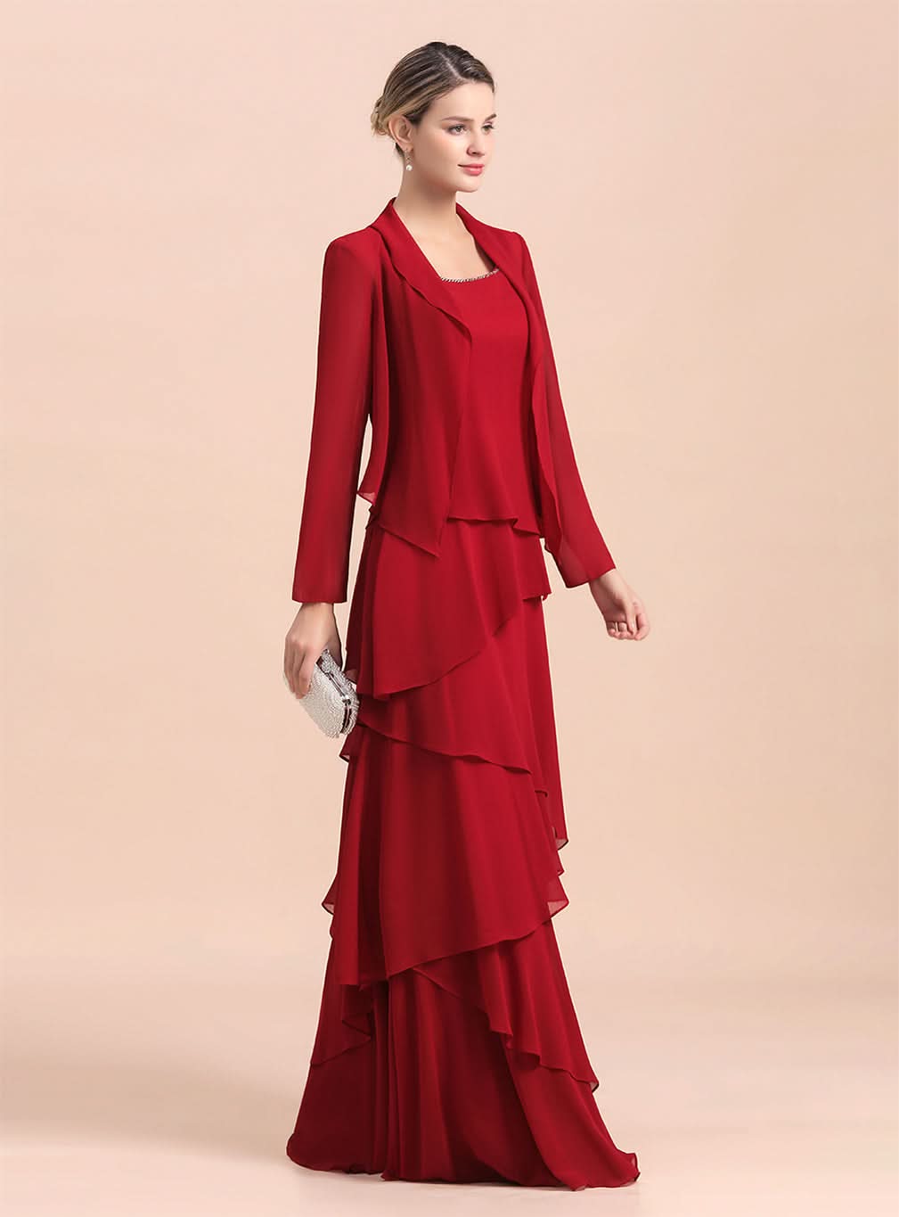 Square Straps Sleeveless Floor-Length Dress BMbride