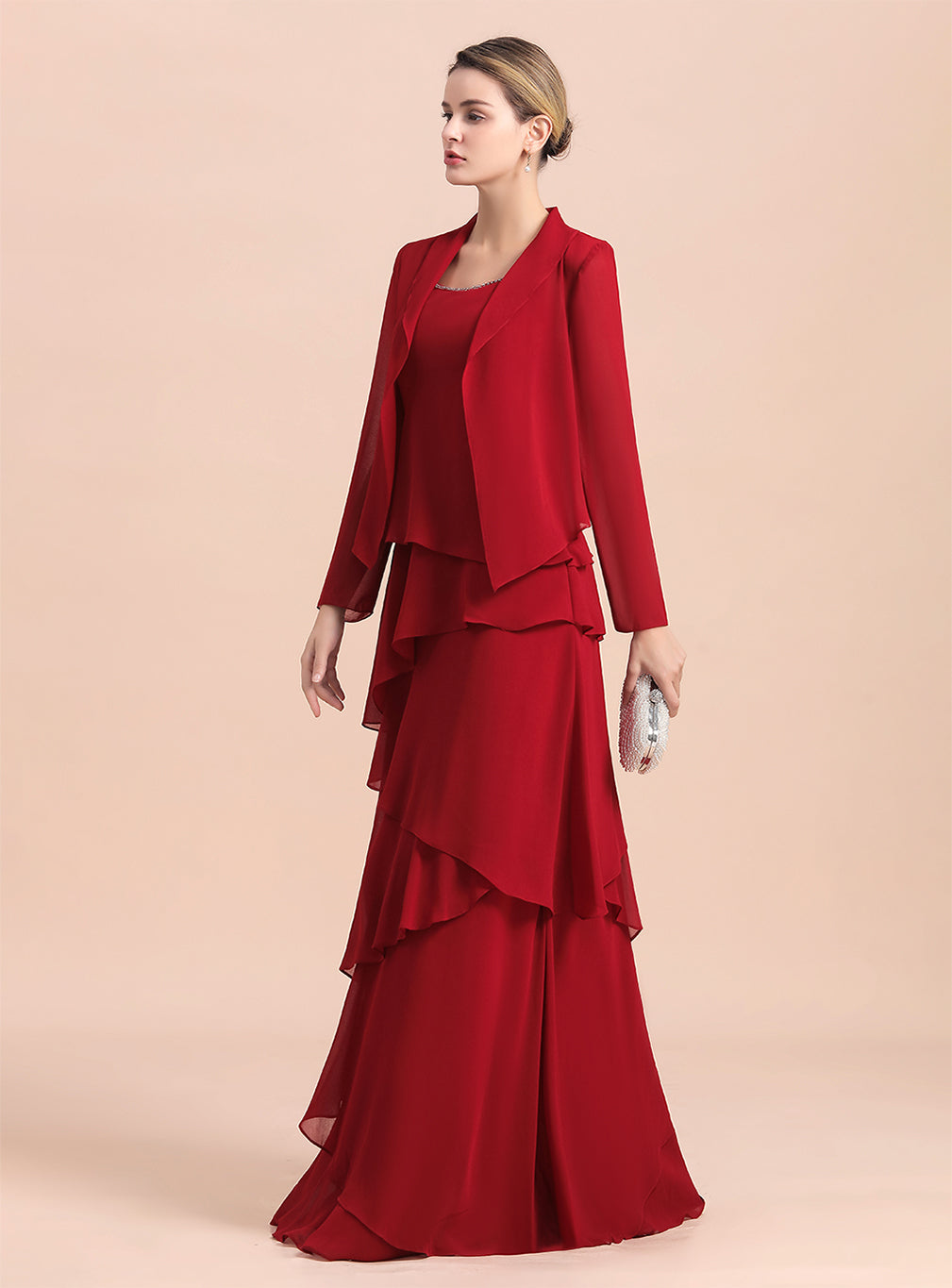 Square Straps Sleeveless Floor-Length Dress BMbride