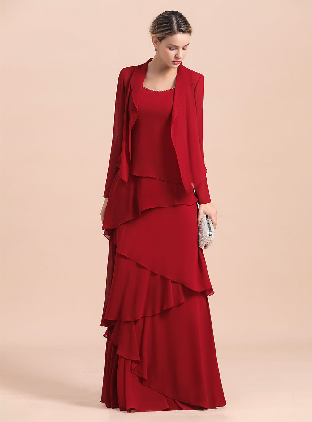 Square Straps Sleeveless Floor-Length Dress BMbride