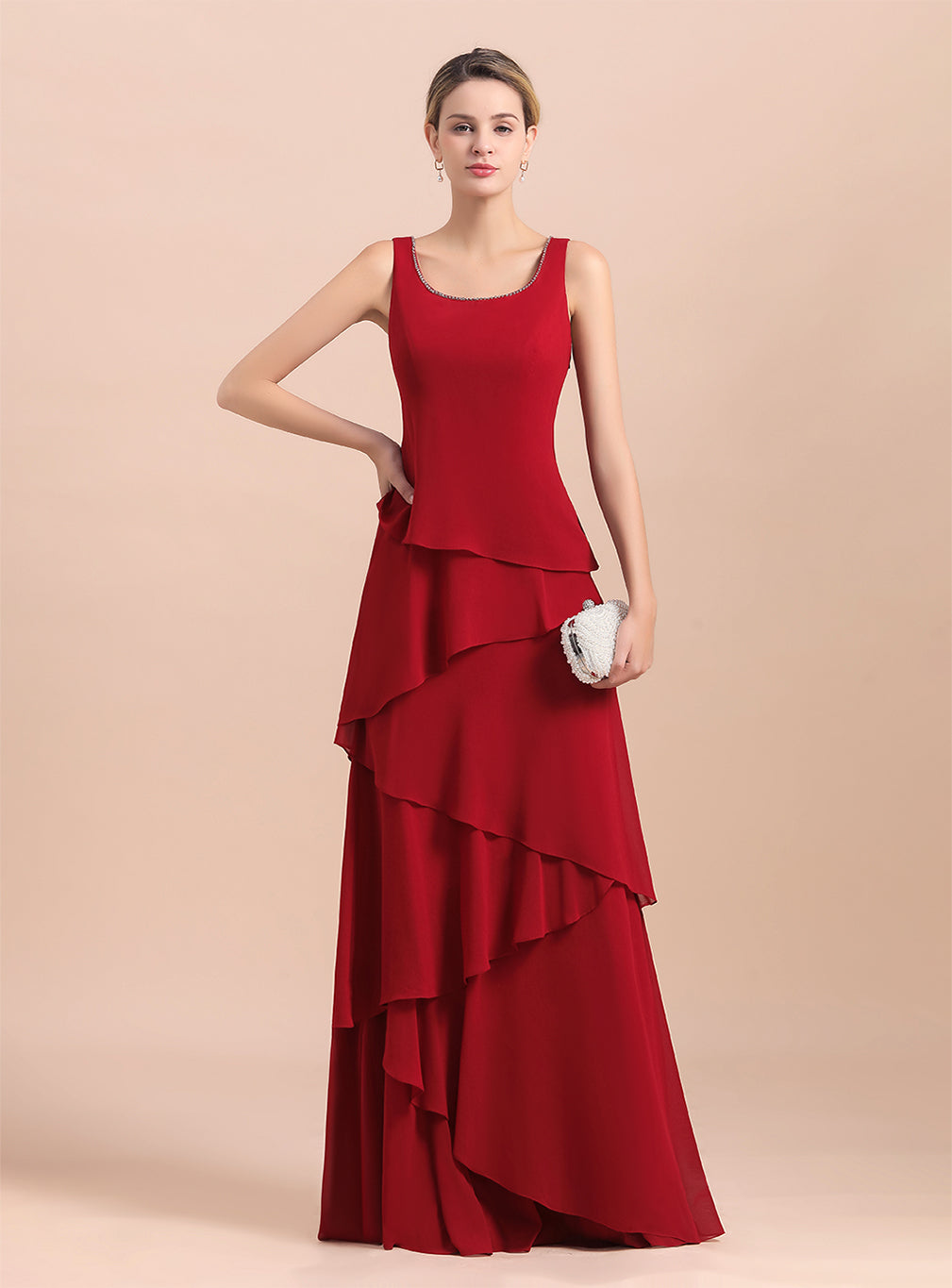 Square Straps Sleeveless Floor-Length Dress BMbride