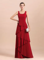 Square Straps Sleeveless Floor-Length Dress BMbride