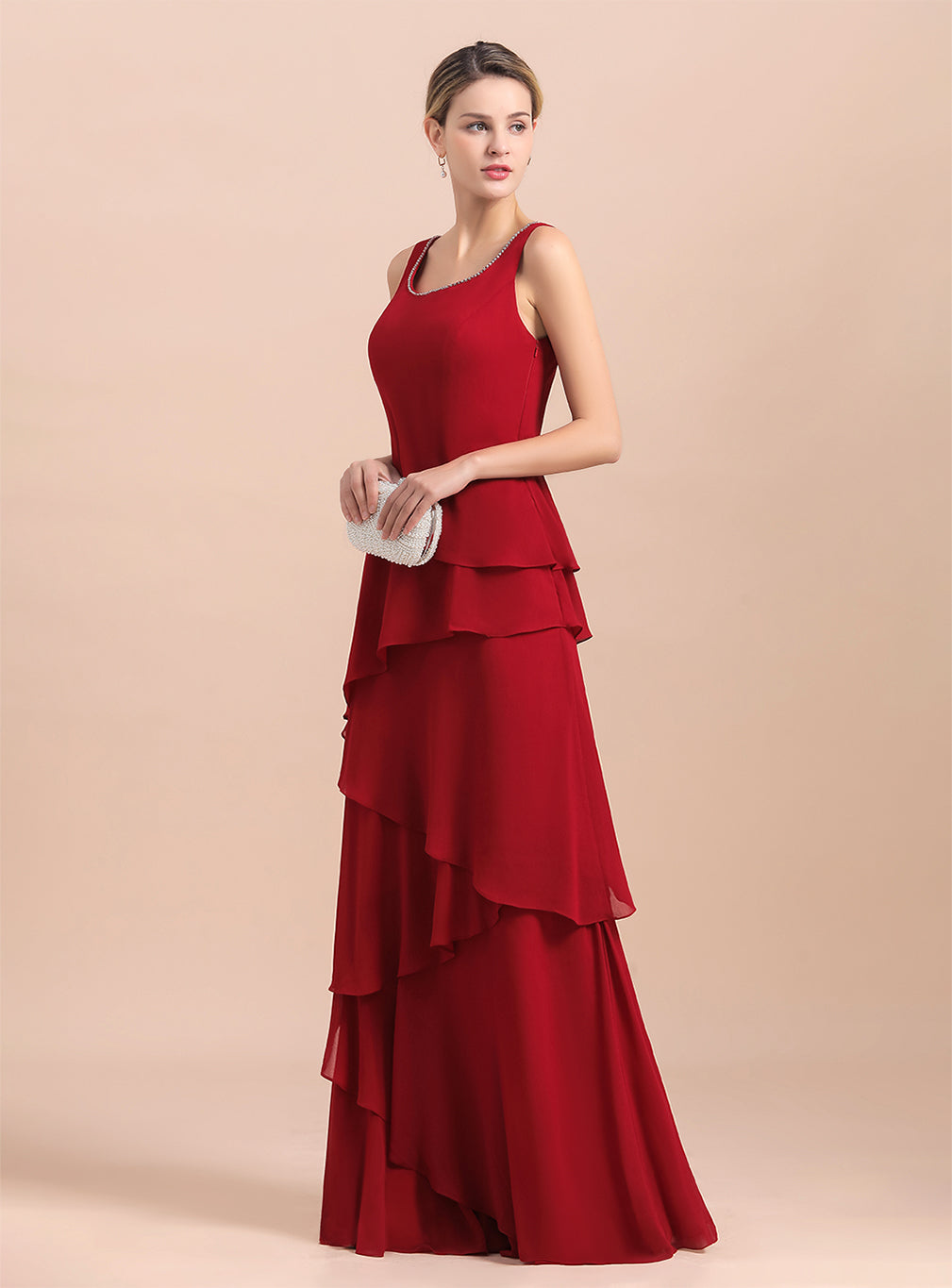 Square Straps Sleeveless Floor-Length Dress BMbride