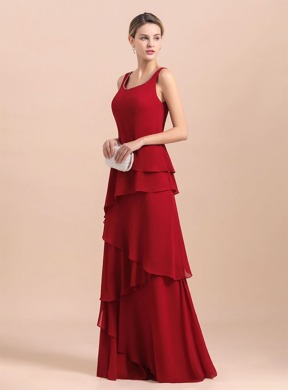 Square Straps Sleeveless Floor-Length Dress BMbride