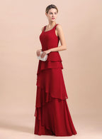 Square Straps Sleeveless Floor-Length Dress BMbride