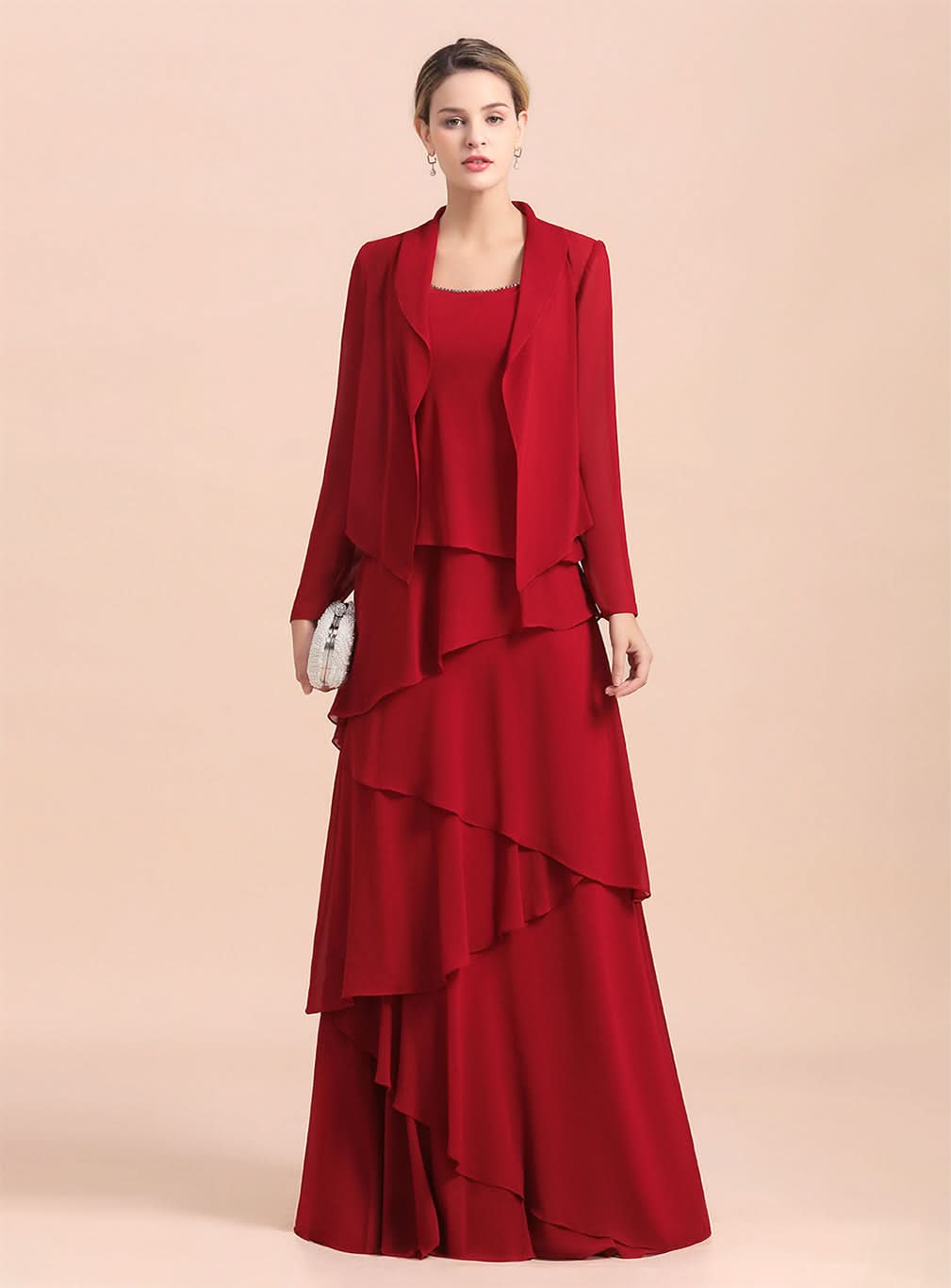 Square Straps Sleeveless Floor-Length Dress BMbride
