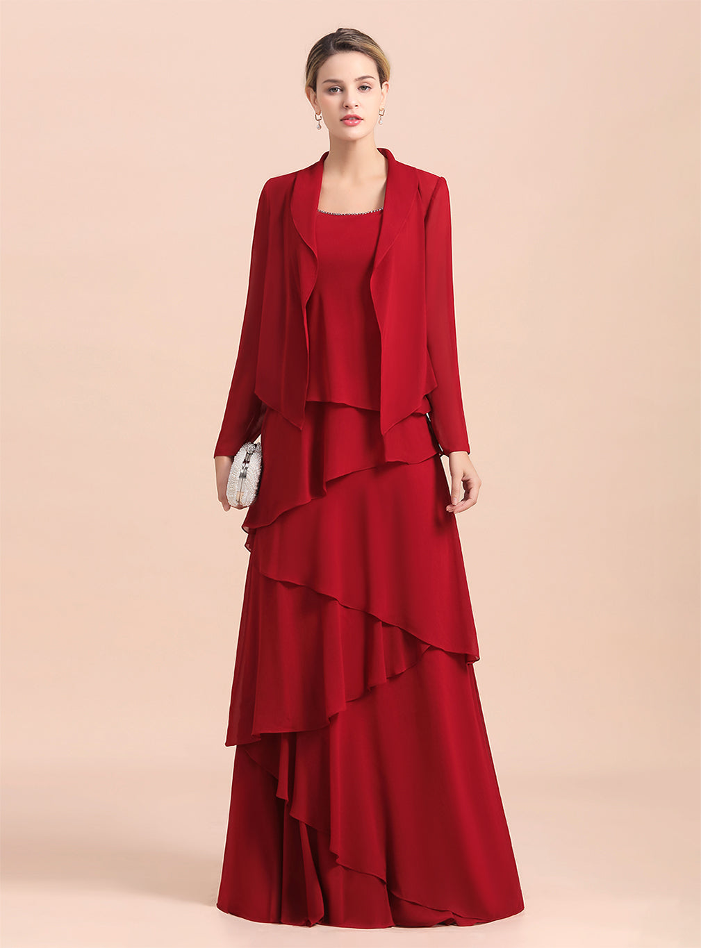 Square Straps Sleeveless Floor-Length Dress BMbride