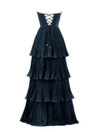 Stunning Strapless Emerald Green Ruffle Multi-Layer Long Prom Dress BM bride