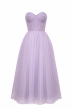 Stylish Strapless Puffy Midi Tulle Dress BM bride
