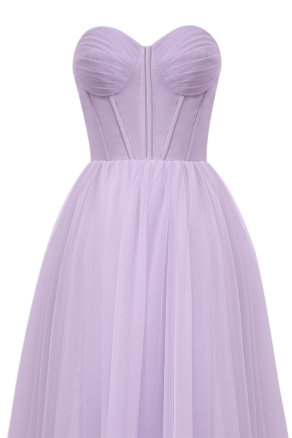 Stylish Strapless Puffy Midi Tulle Dress BM bride