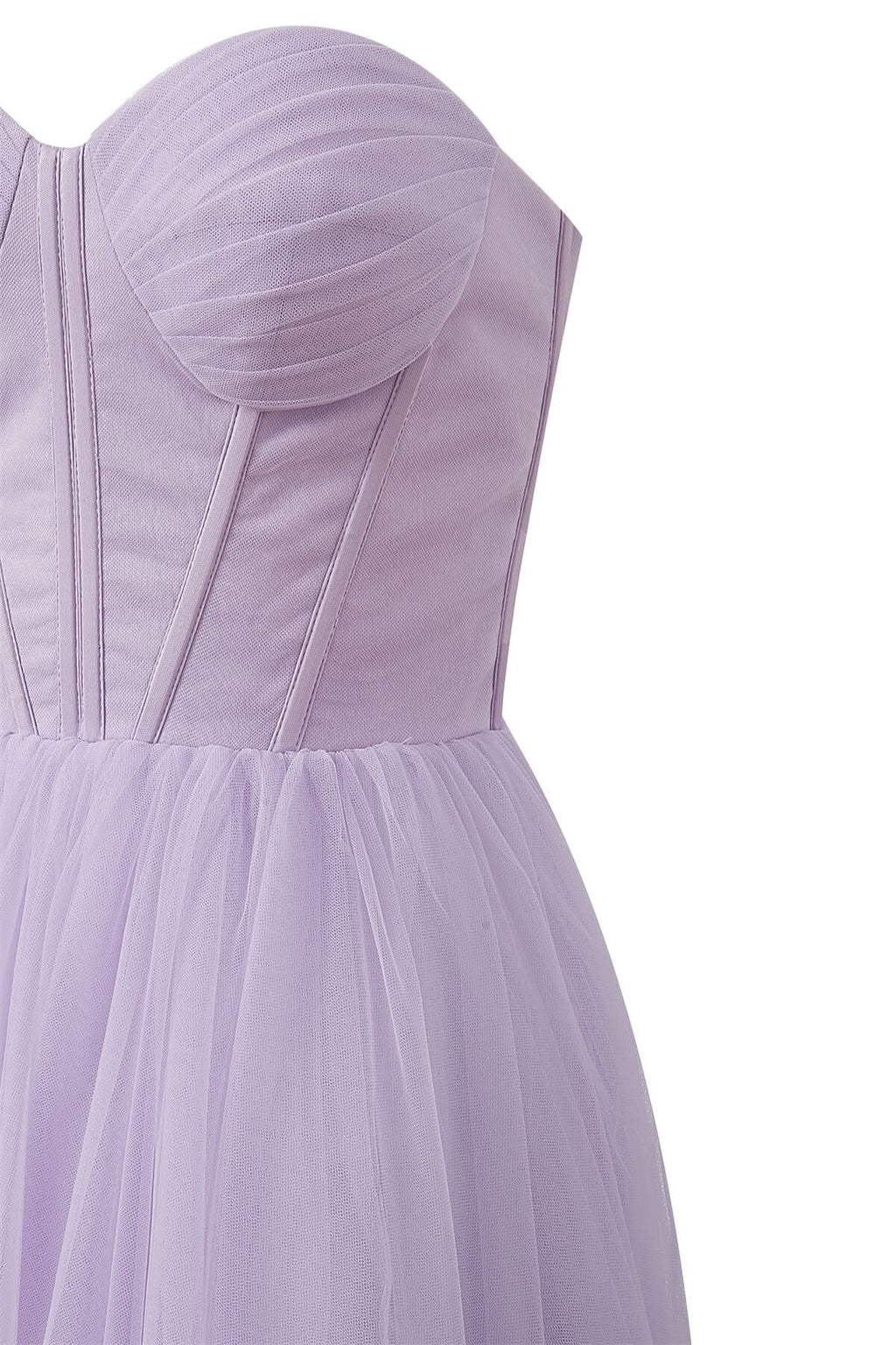 Stylish Strapless Puffy Midi Tulle Dress BM bride