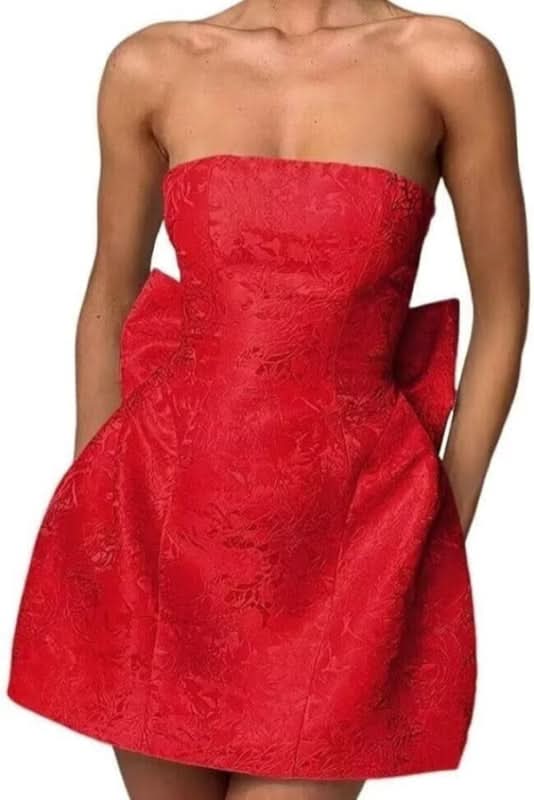 Charming Sleeveless Satin Mini Homecoming Dress with Ruched Bodice and Bow Detail BM bride