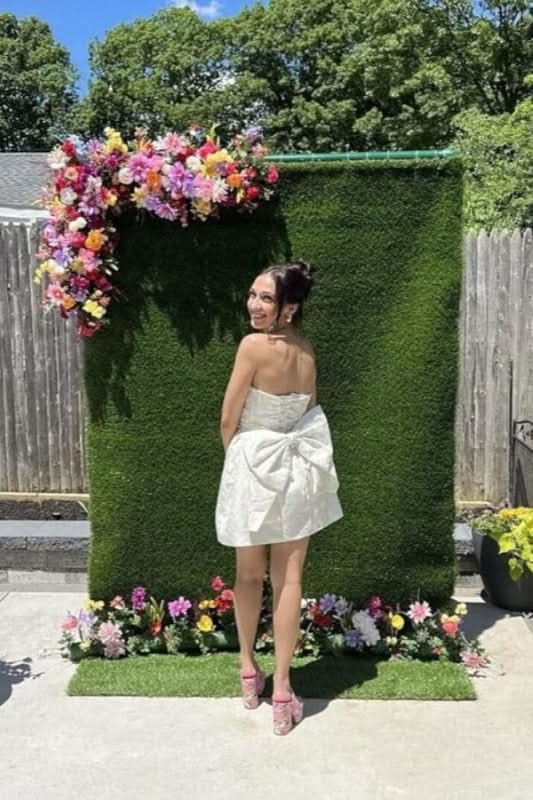 Charming Sleeveless Satin Mini Homecoming Dress with Ruched Bodice and Bow Detail BM bride