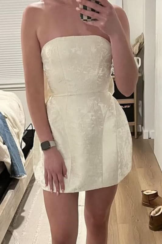 Charming Sleeveless Satin Mini Homecoming Dress with Ruched Bodice and Bow Detail BM bride