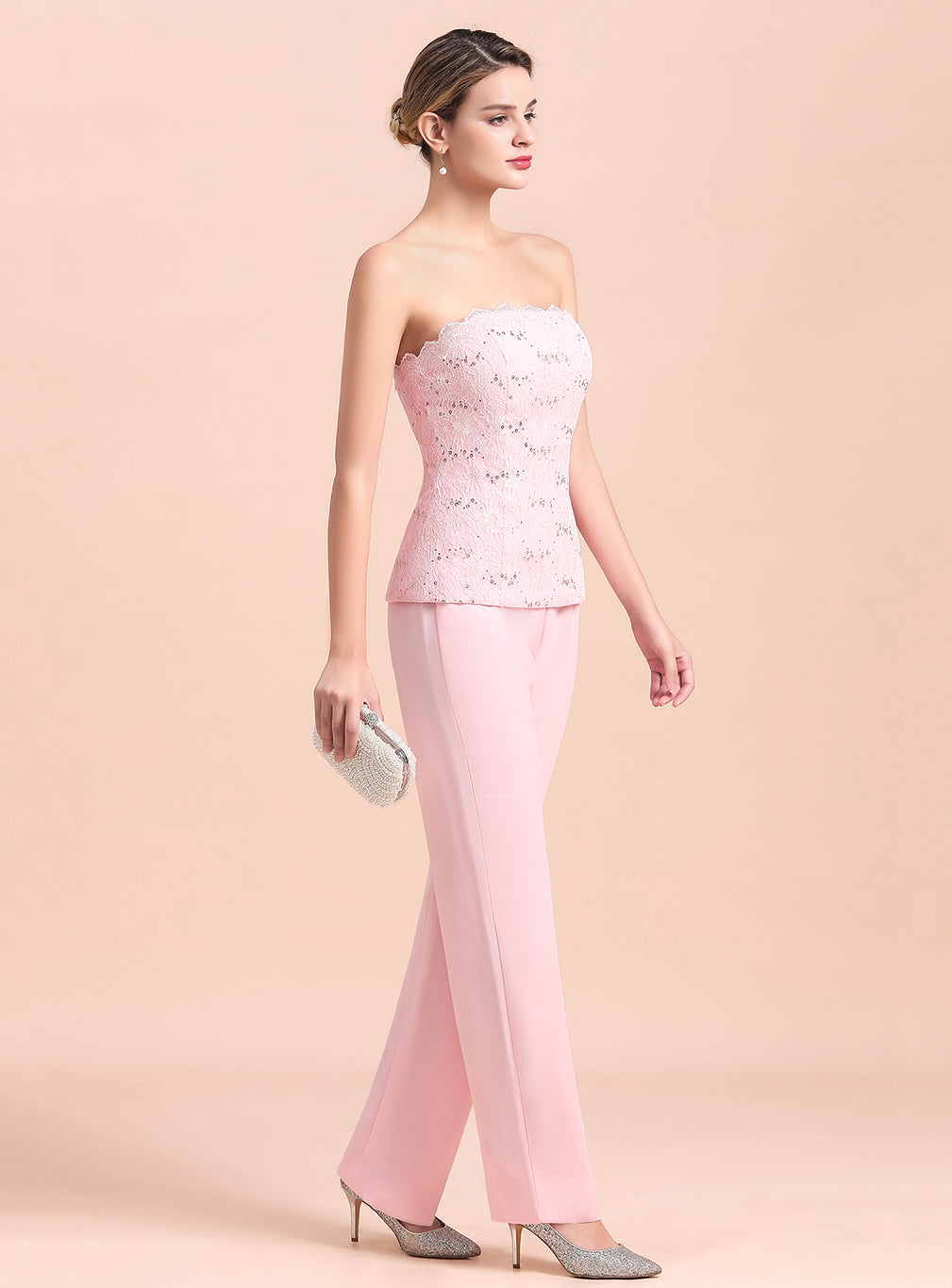 Strapless Sleeveless Appliques Jumpsuit BMbride