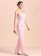 Strapless Sleeveless Appliques Jumpsuit BMbride