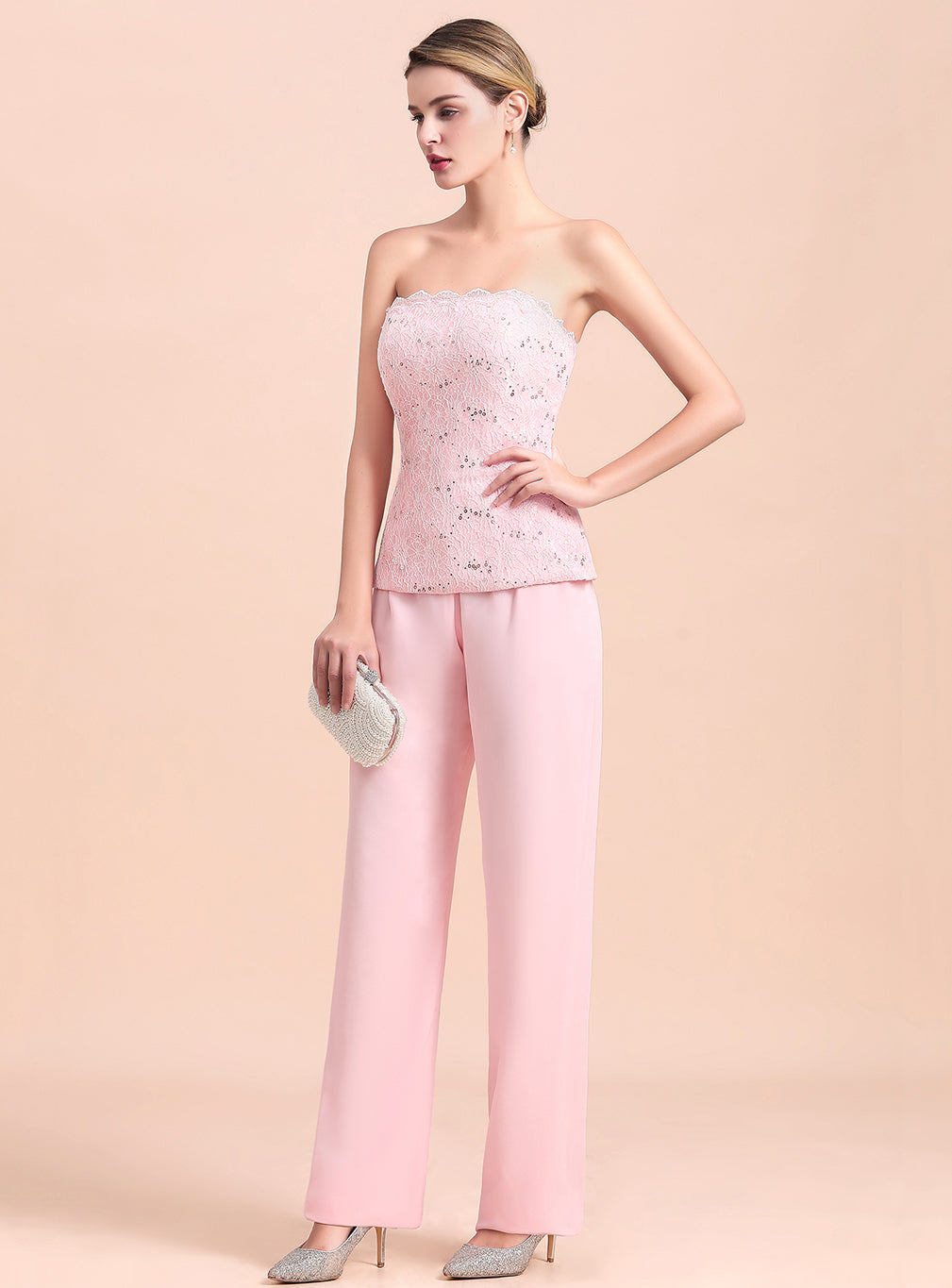Strapless Sleeveless Appliques Jumpsuit BMbride