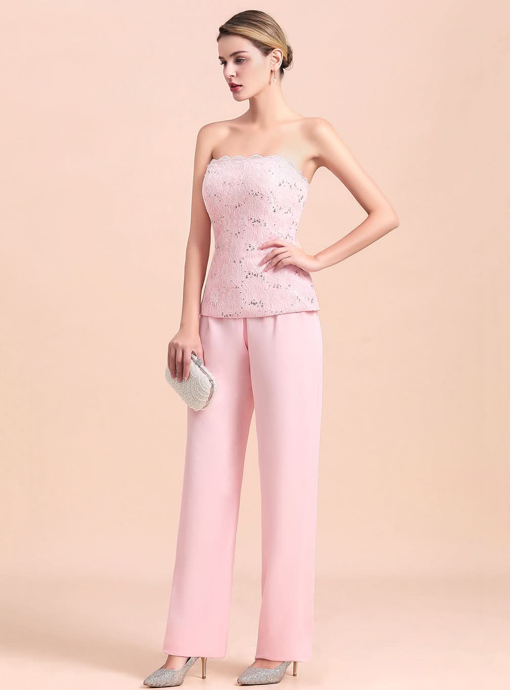 Strapless Sleeveless Appliques Jumpsuit BMbride