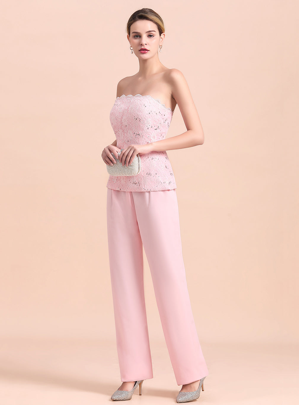 Strapless Sleeveless Appliques Jumpsuit BMbride