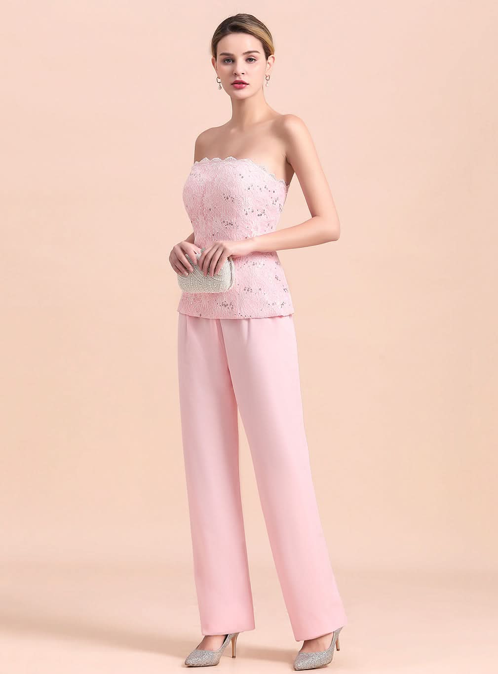 Strapless Sleeveless Appliques Jumpsuit BMbride
