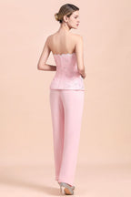 Strapless Sleeveless Appliques Jumpsuit BMbride