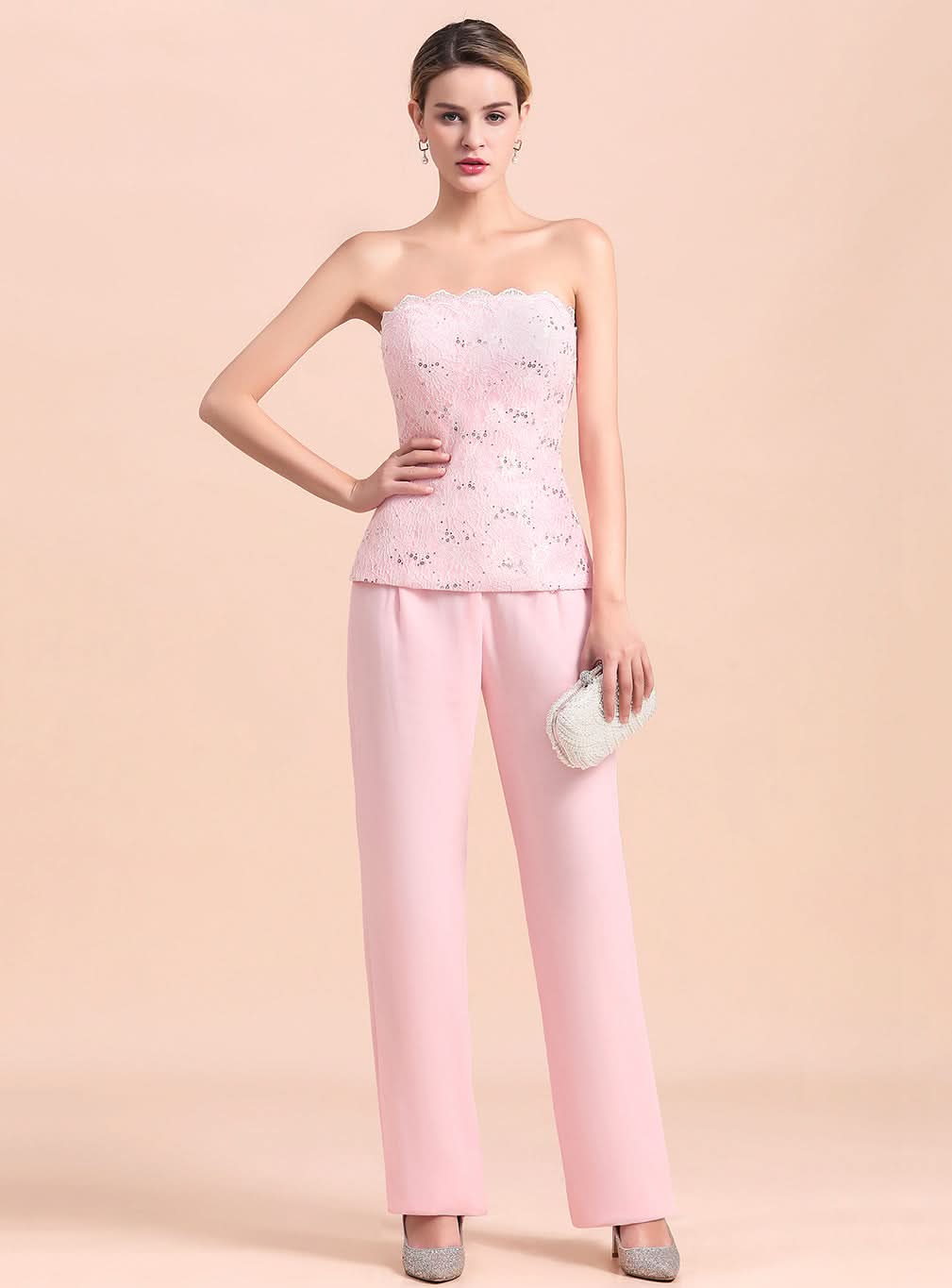 Strapless Sleeveless Appliques Jumpsuit BMbride