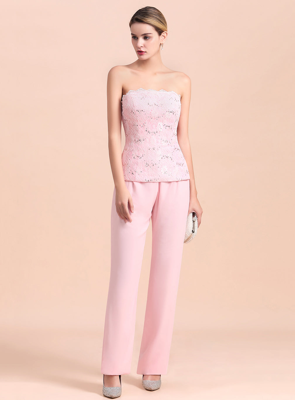 Strapless Sleeveless Appliques Jumpsuit BMbride