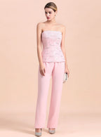 Strapless Sleeveless Appliques Jumpsuit BMbride