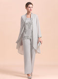 Straps Sleeveless Appliques Chiffon Jumpsuit BMbride