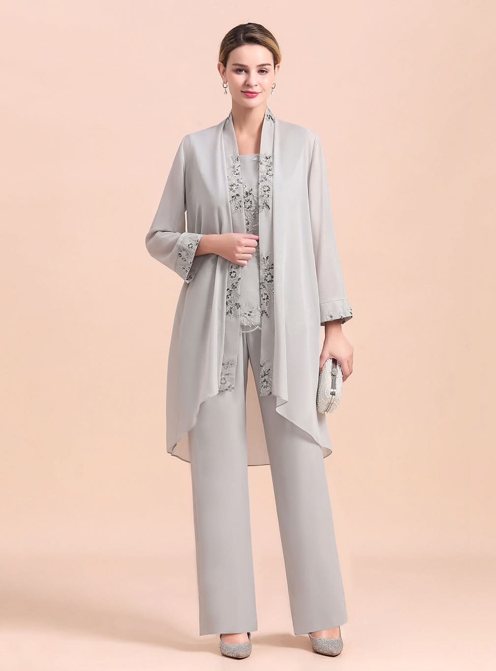 Straps Sleeveless Appliques Chiffon Jumpsuit BMbride