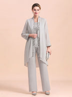 Straps Sleeveless Appliques Chiffon Jumpsuit BMbride