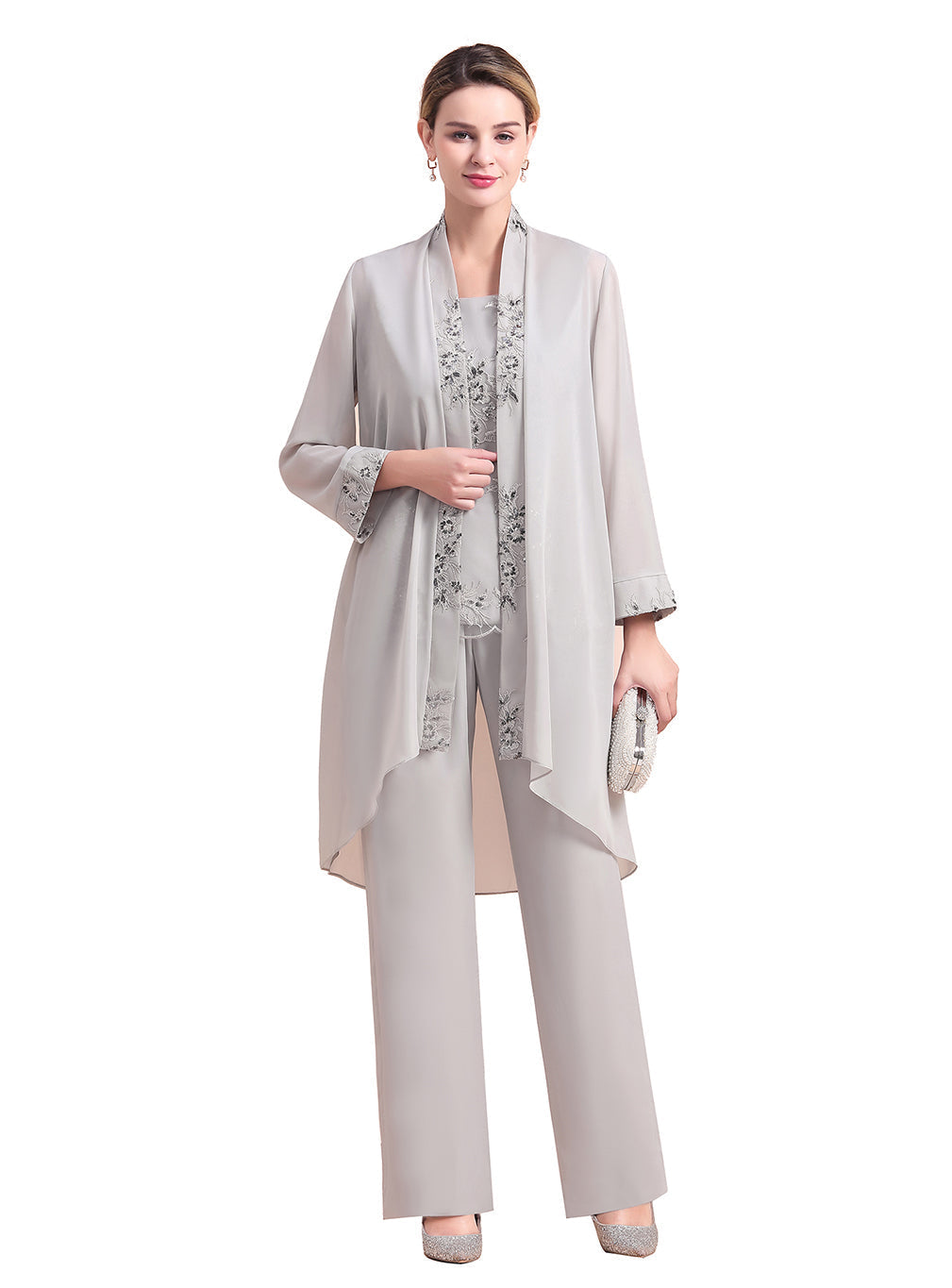Straps Sleeveless Appliques Chiffon Jumpsuit BMbride