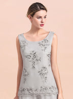 Straps Sleeveless Appliques Chiffon Jumpsuit BMbride