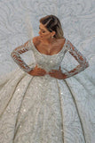 BMbride Stuning Luxus Long Sleeve Ball Gown Wedding Dresses Bridal Gown BMbride