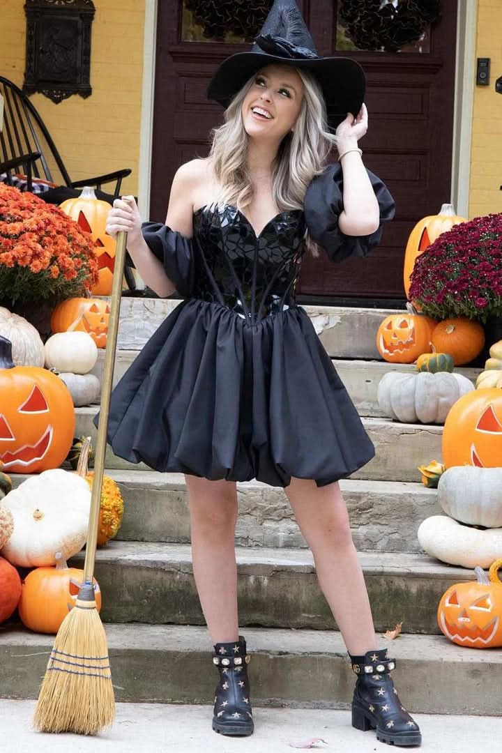 Stunning Off-the-Shoulder A Line Short Homecoming Dress BM bride