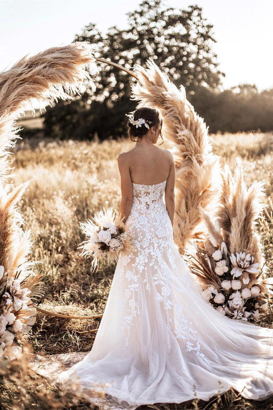 BMbride Stylish white Sweeteart Tulle Lace Wedding Dress BMbride