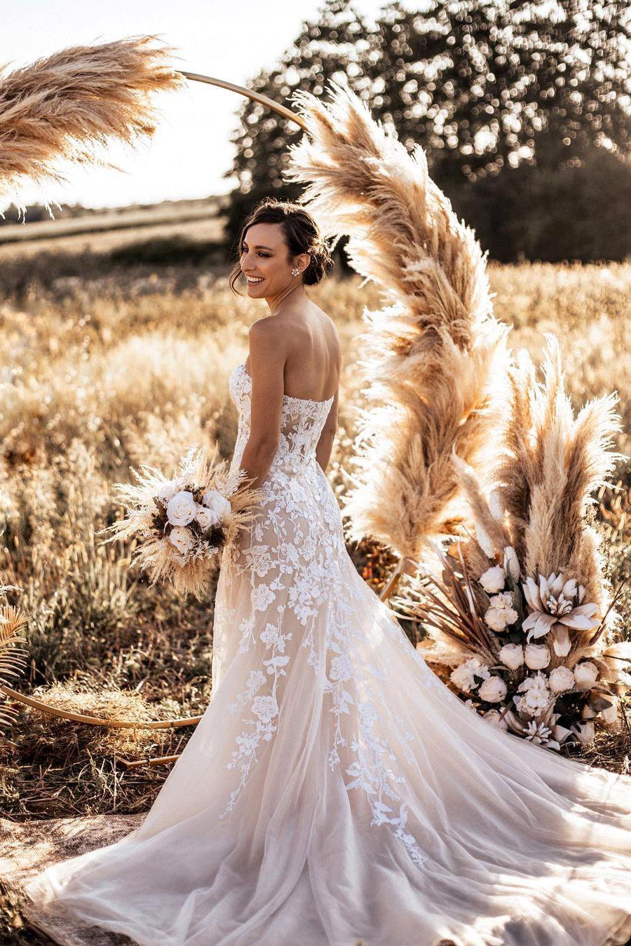 BMbride Stylish white Sweeteart Tulle Lace Wedding Dress BMbride