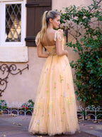 Beautiful Sweetheart Neck Floor Length Tulle Embroidery Floral Prom Dress BM bride