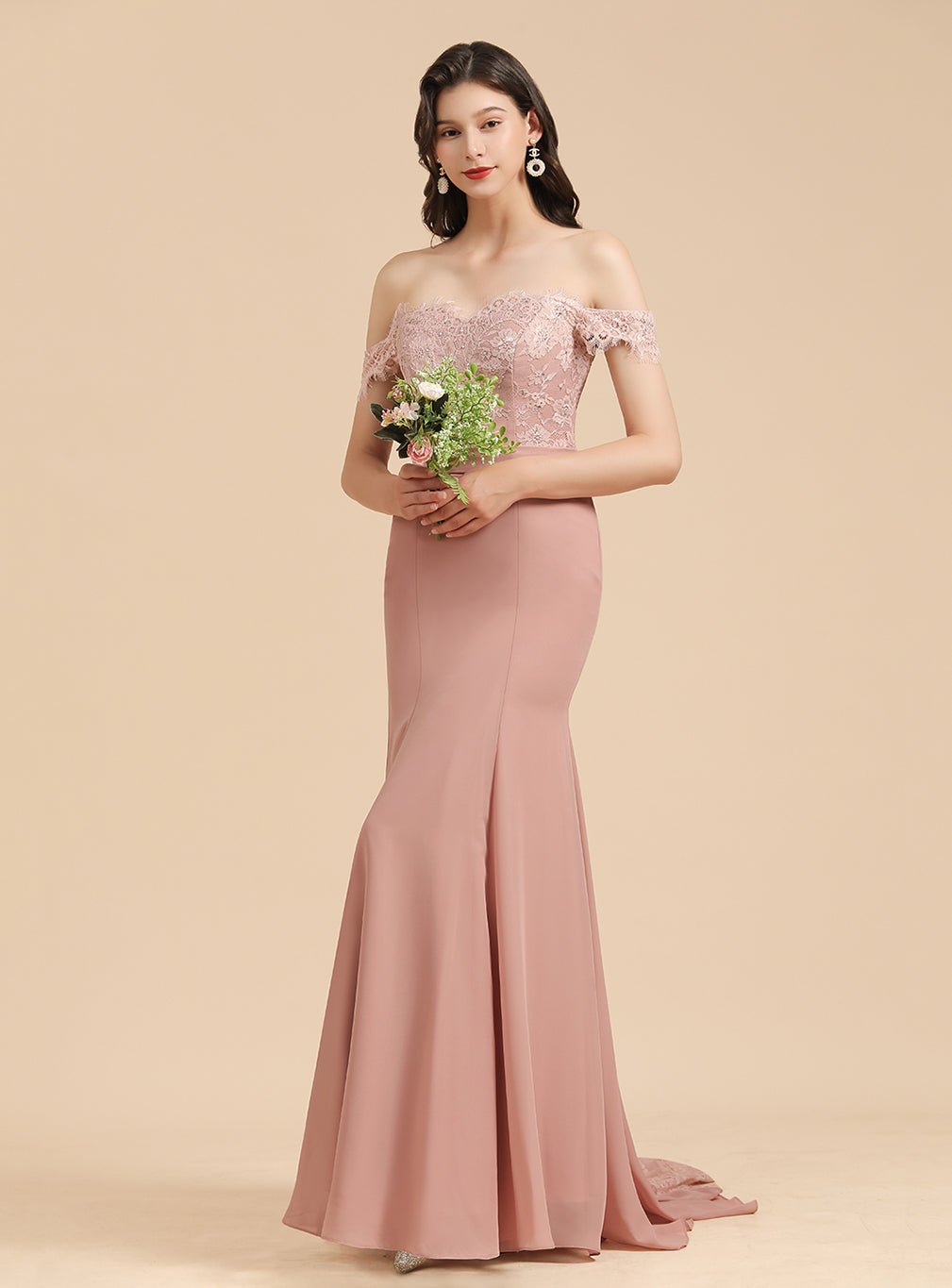 Sweetheart Off-The-Shoulder Sleeveless Mermaid Dress BMbride