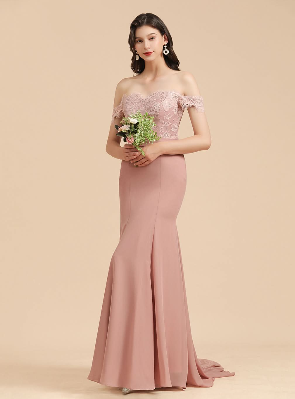 Sweetheart Off-The-Shoulder Sleeveless Mermaid Dress BMbride