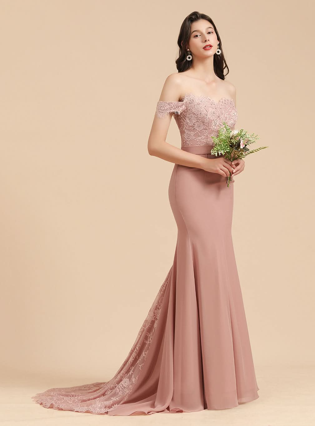 Sweetheart Off-The-Shoulder Sleeveless Mermaid Dress BMbride