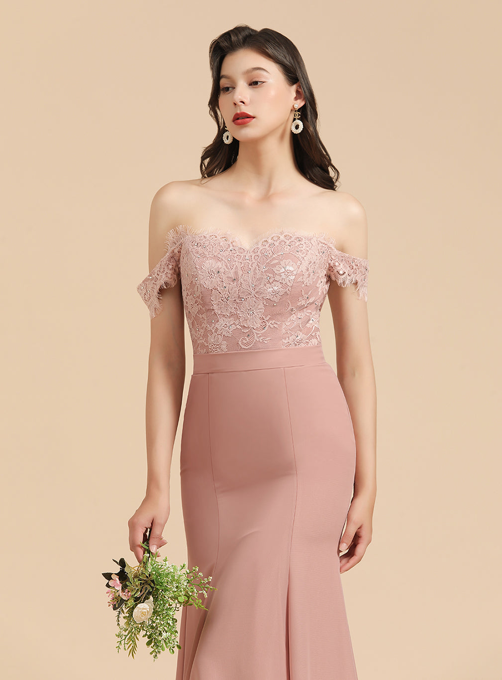 Sweetheart Off-The-Shoulder Sleeveless Mermaid Dress BMbride