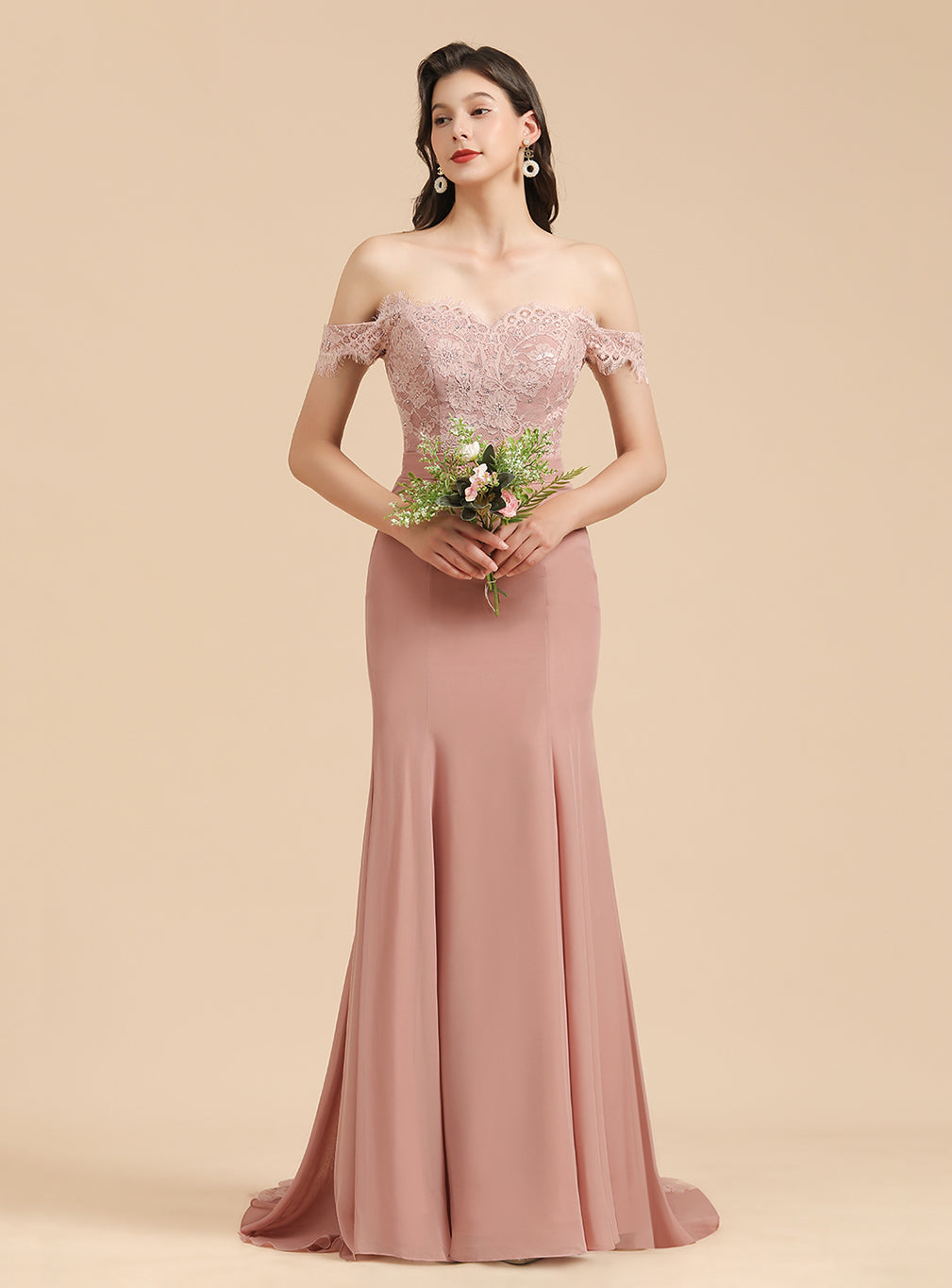 Sweetheart Off-The-Shoulder Sleeveless Mermaid Dress BMbride