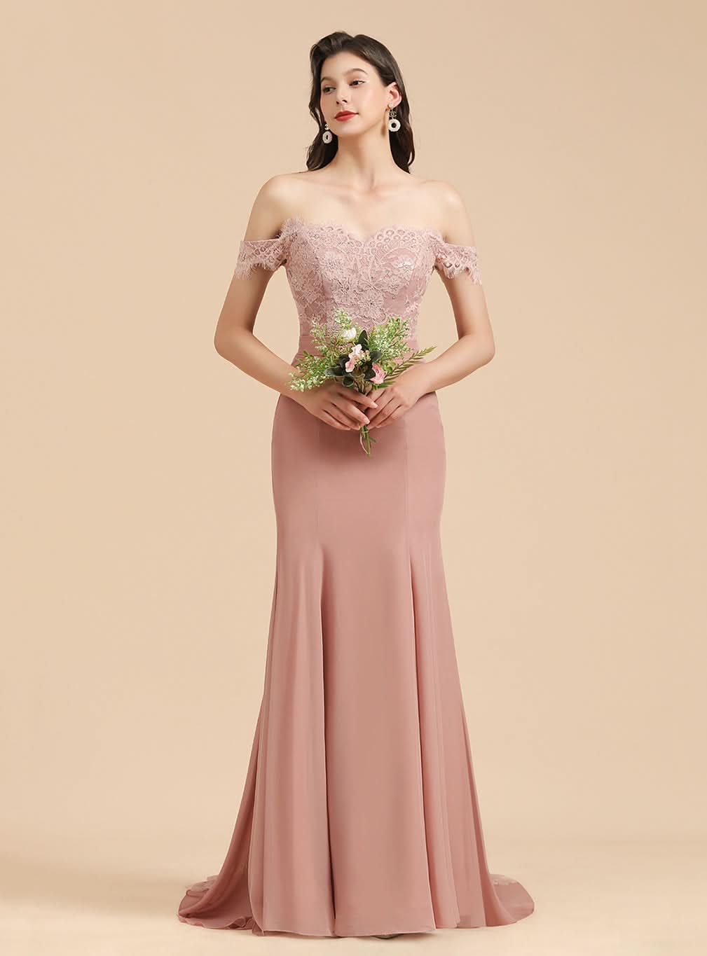 Sweetheart Off-The-Shoulder Sleeveless Mermaid Dress BMbride