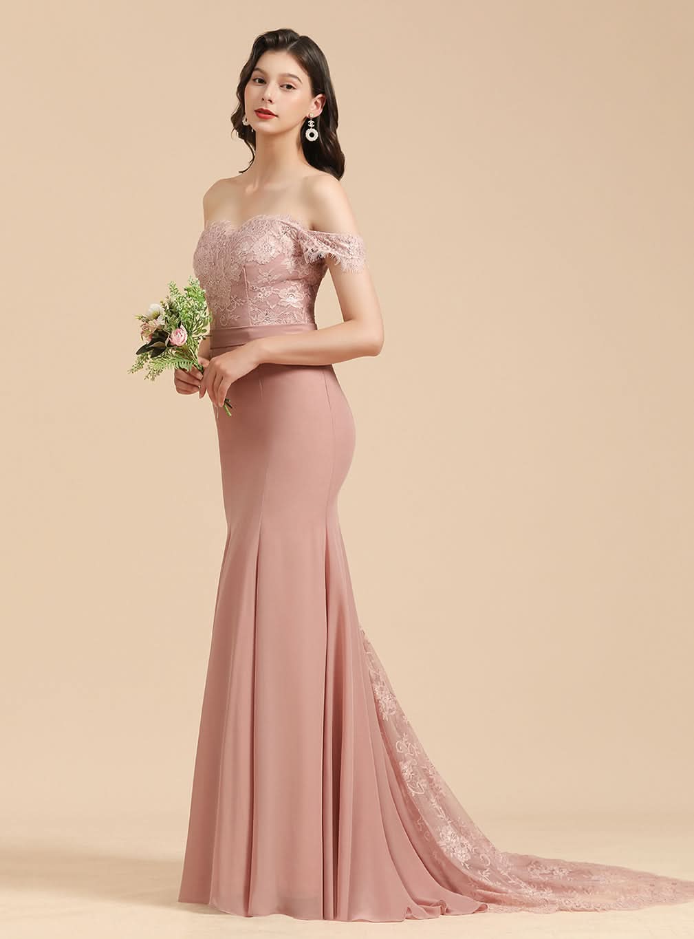 Sweetheart Off-The-Shoulder Sleeveless Mermaid Dress BMbride