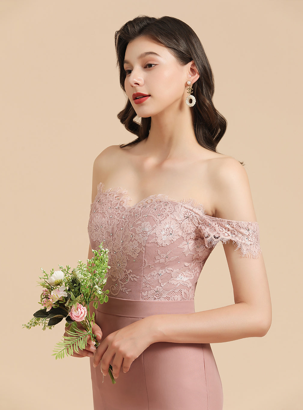 Sweetheart Off-The-Shoulder Sleeveless Mermaid Dress BMbride
